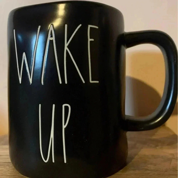 Rae Dunn WAKE UP Ceramic Black Mug - Picture 4 of 4